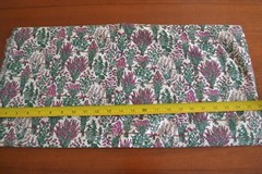 11″ Long, Lavender & Green Flower & Plant Bouquets on Cream Quilt Cotton, N204