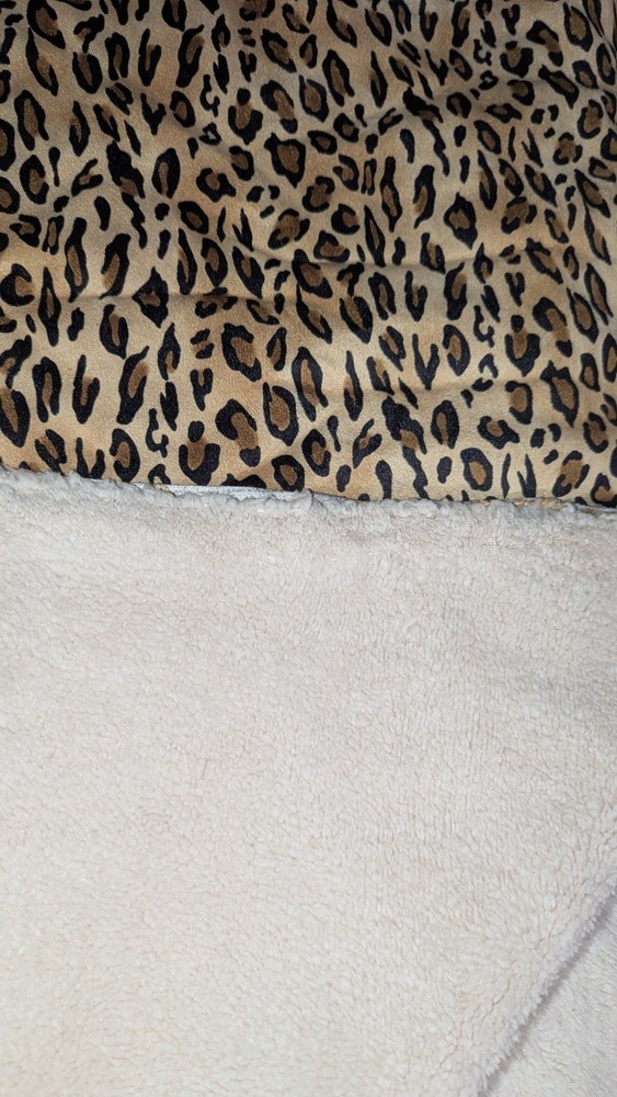 Faux SHERPA FLEECE leopard print Sheepskin Fabric 1 yard reversible