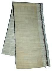 Upholstery Fabric Swatch Ecru w/ Light Tan 18.25″ X 4″ #17 T Quilting Cutouts