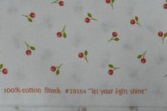 By 1/2 Yd, Red & Green Floral on Off-White Quilt Cotton, Moda, Corey Yoder, V371