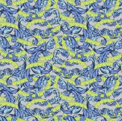 FQ Tula Pink HOMEMADE MEASURE TWICE Sewing Blue Green Cotton Fabric Quilt Craft