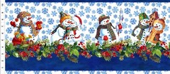 Snowman Winter Christmas Fabric Border By the Yard! In the Beginning Yenter