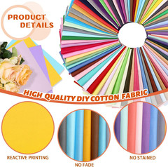 80 Pcs 10 X 10 Inch Solid 100% Color Fabric Cotton Fat Quarters Squares Scraps P