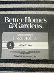 Better Homes & Gardens 100% Cotton Classic Stripe Black 4 Yards Precut Fabric