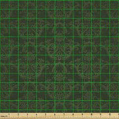 Hunter Green Victorian Damask Waterproof Fabric 58×72
