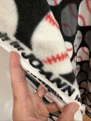 Premium Fleece Baseball Greys, Black, White And Red 60” X 108”