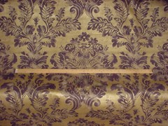 3Y Mulberry FD255 Fresco Gold Handprint Damask Linen Upholstery Fabric