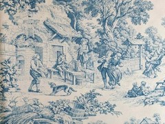 Fabric by the meter and tablecloths | Toile de Jouy model 2 various colors | height 305cm