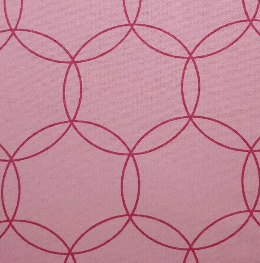 Pink FLANNEL Pink Circles All Cotton Fabric BY THE YARD 46 Inches WIDE