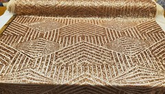 Blush Geometric Sequin Fabric on Mesh 2 Way Stretch “BombShell Sequins”