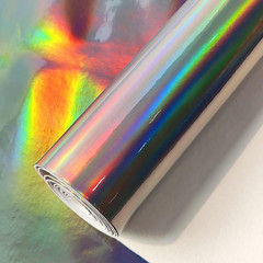 11.8″X53″ Holographic Faux Leather Fabric, Mirror Reflective Vinyl for DIY Hair