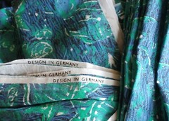 5.25 YARDS Nautical Sea Shell Coral Starfish Fabric Design in Germany Aqua Blue