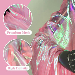 3 Yard Sheer Iridescent Organza Fabric for Costume, Curtain, Wedding (Pink) | Ma