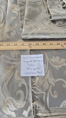 Damask Jacquard Brocade Vine Fabric 118″ 10 1/2 Uncut Yards Pale Green Gold