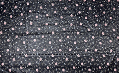Vintage Glazed Cotton Chintz Black Small Floral 5th Avenue Designs BT Half Y #22