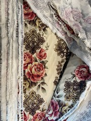 American Folk Fabric Historic Cotton 2006 KU-1006 Renaissance Rose 54” Wide