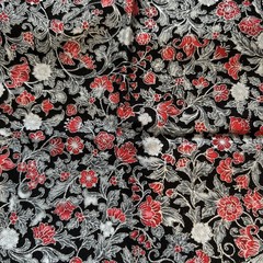 Holiday Flourish Japan Kaufman Christmas Floral Cotton Quilting Fabric Metallic