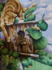 Gorgeous Cats & Flowers Birds Butterflies Birdhouses Spring Industries Panel