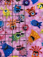 Fabric Monsters Sky Aliens Pink Paintbrush Studio Cotton 1/4 yard 120-99536