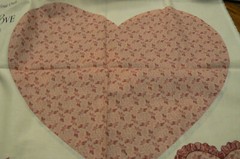 Fabric Panel COUNTRY LOVE Heart Pillow Ruffle Springs Industries Country Store