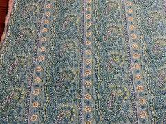 3 Lot Quilted Fabric Paisley 42”x39” Blue 1 Yd 40”+ 1 Yd 27” Brown 39”x 17.5”