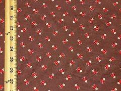 Bullet Knit Printed Fabric-Tobacco Brown Red Roses-BPR265-Sold by the Yard