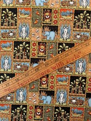 Fabric -RARE VTG Safari Jungle Animals Collage Northcott Studio Sold BTY x 43” W