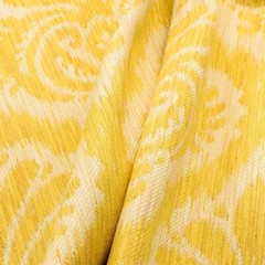 Yellow & White Sateen/Twill Weave Damask Cotton/Rayon Blend Fabric | 1.8 yds.