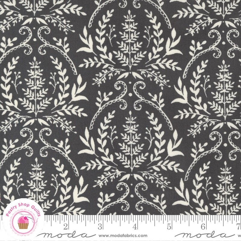 Moda HAPPINESS BLOOMS 56053 15 Slate Black Damask Deb Strain Quilt Fabric