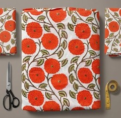Hand Block Floral Cotton Fabric By The Yard Indian Dressmaking Sewing Material