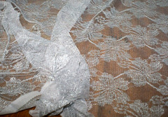 Palma Foral Silver / Grey Lace Fabric 115cm Wide, By the Metre