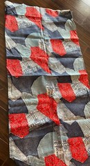 1960s Vtg Patchwork Jeans Denim Patchwork Linen Fabric 45×46” AMAZING Quality