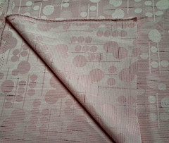 3 yd x 62 w Polyester Fabric Pink w/’Satin Circles’ Thin Broken Lines NO STRETCH