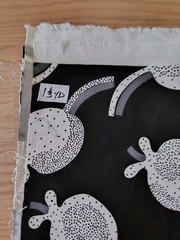 IKEA 2005 Sven Fristedt Black White 1 1/3 Yard Cotton Fabric Frosted Poppy