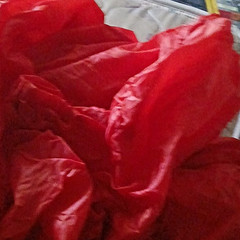 Red Satin Fabric Pieces Lot Solid Shiny Synthetic Light Wt 45″ Sewing Crafts