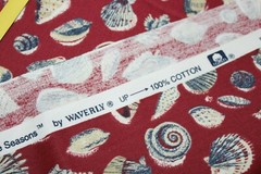 Sewing Fabric Home Dec Decor 46″ x1/2 yd Waverly HS Island Seashells Shells