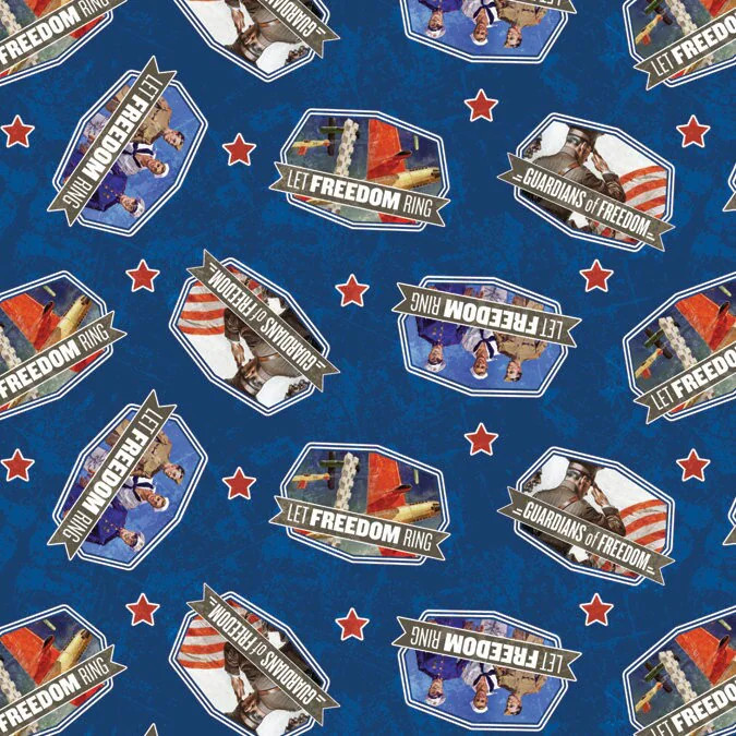 Saturday Evening Post Magazine Fabric Patriotic Toss From Springs Creative BTY