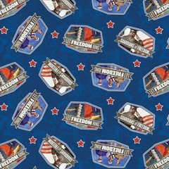 Saturday Evening Post Magazine Fabric Patriotic Toss From Springs Creative BTY