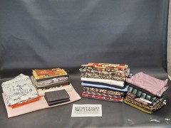 Vintage Lot of 24 lbs of Fabric Remnants Quarters Yards ~ 30 Different Patterns