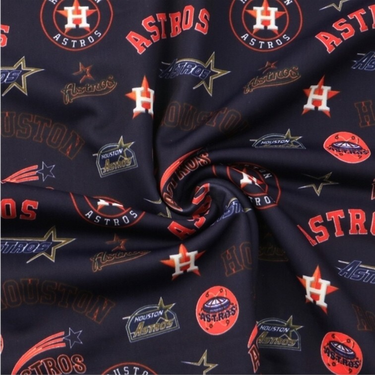 Baseball Astros Polyester Cotton blend fabric 20″x55″ Houston 1088876