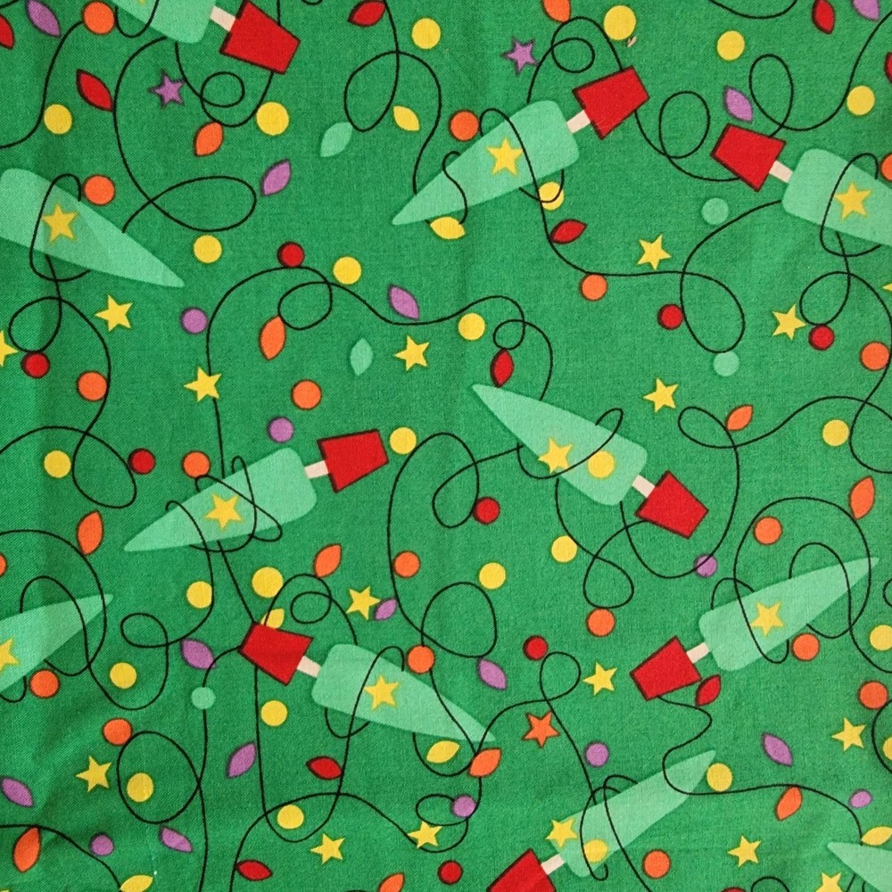 Springs Creative Christmas Holiday Deer Party Lights Cloth Fabric, 42″x72″/ 2yds