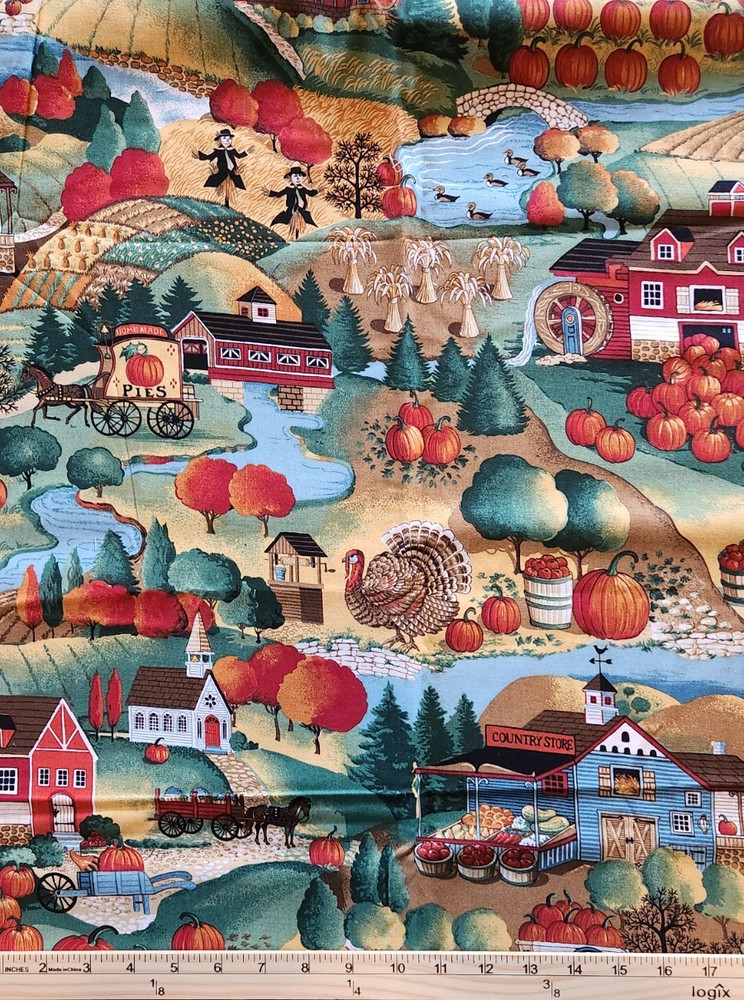 Joan Kessler Concord Fabric Farm Country Harvest 100% Cotton 44″ x 1-1/2 yd