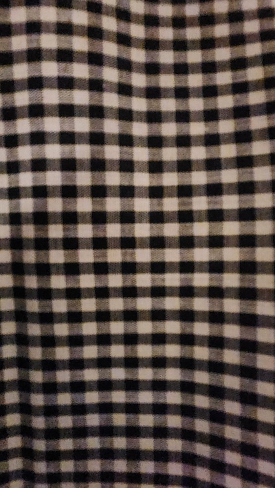 Gingham black and white one eighth inch check 45″ X 2 yards 10 inches.