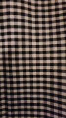 Gingham black and white one eighth inch check 45″ X 2 yards 10 inches.