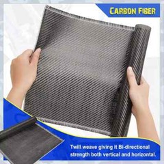 Tela de Fibra de Carbono 10ft x 12”, Tejido Twill 2×2, Hoja Negra Pura