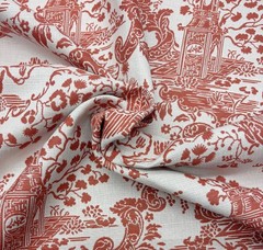 BALLARD DESIGNS SUNBRELLA PAGODA PEONY CHINOISERIE FABRIC 2.75 YARDS 54″W