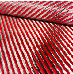 3K 280GSM Red Black Large Diagonal Twill Carbon Fiber Fabric For DIY Composite