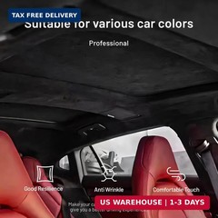Babnecl Suede Auto Headliner Fabric 75″ L × 60″ W with Foam Backing – Tube Packa