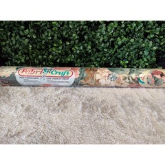 VTG FabriCraft Peel N Stick Fabric Rubbermaid Remembrance Black Floral Cottage