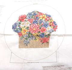 American Wildflower Basket Pillow Panel Set Fabric Cranston Print Works Flower